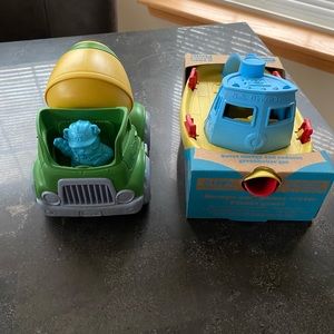 Really cute, fun toys.  Made with recycled plastic in USA.